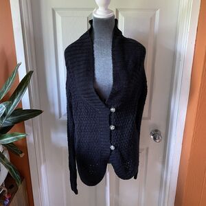 Converse One Star Sweater Women’s Size S Small Big Button Long Sleeve Knit Wool